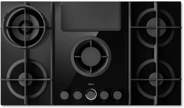 Elica NT-FLAME-EVO-BL NikolaTesla Flame 90cm Venting Gas Hob in Black_main
