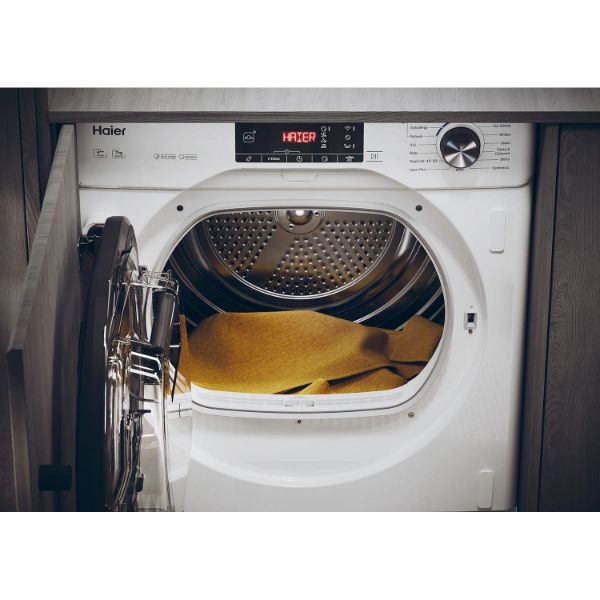 Haier HDBIH7A2TBEX Integrated 7kg Tumble Dryer in White - Boxed _top view