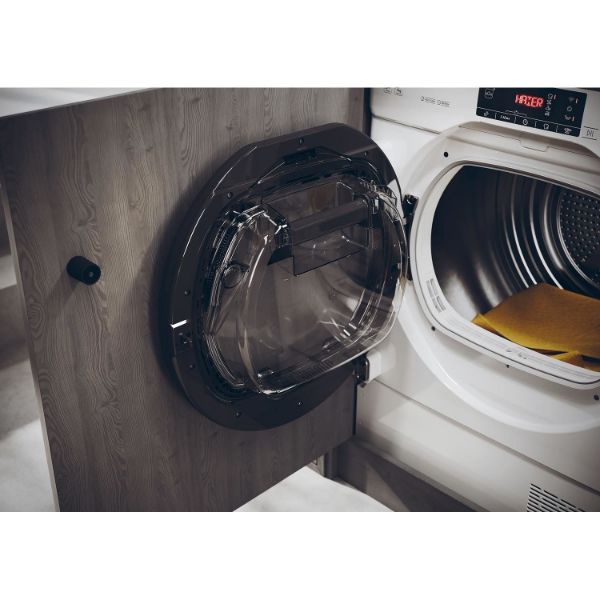 Haier HDBIH7A2TBEX Integrated 7kg Tumble Dryer in White - Boxed _close up open door