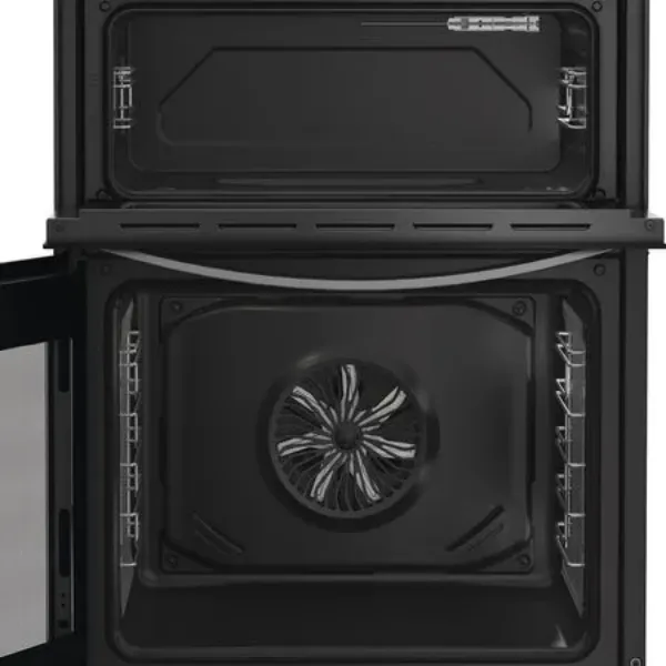 Indesit IDE6VDCS1 60cm Electric Double Cooker with Ceramic Hob in Silver