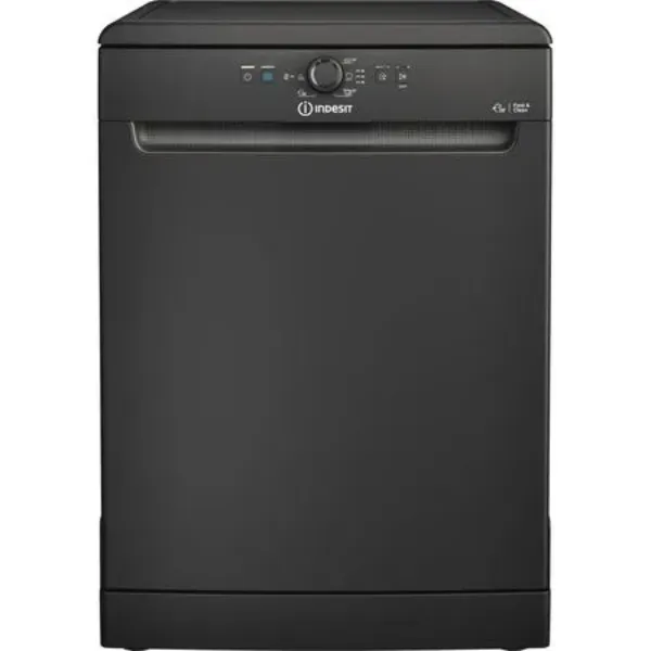 Indesit D2FHK26BUK Push&Go Full Size Freestanding Dishwasher in Black 