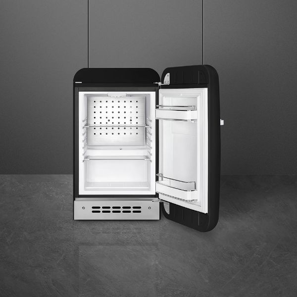 Smeg FAB5RBL6 40cm 50s Style Right Hand Hinged Free Standing Refrigerator In Black