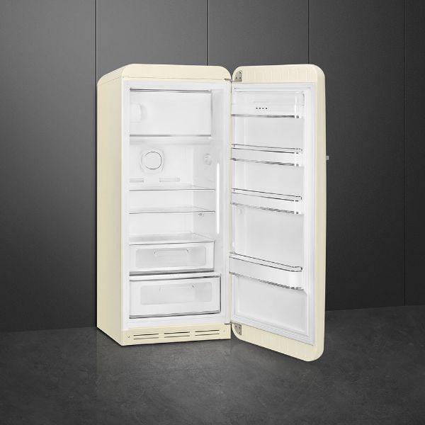 Smeg FAB28RCR6UK 60cm 50’s Style Right Hand Hinged Free Standing Refrigerator In Cream