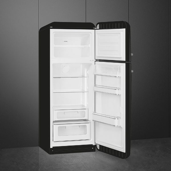 Smeg FAB30RBL6UK 60cm 50’s Style Fridge Freezer Right Hand Hinged In Black
