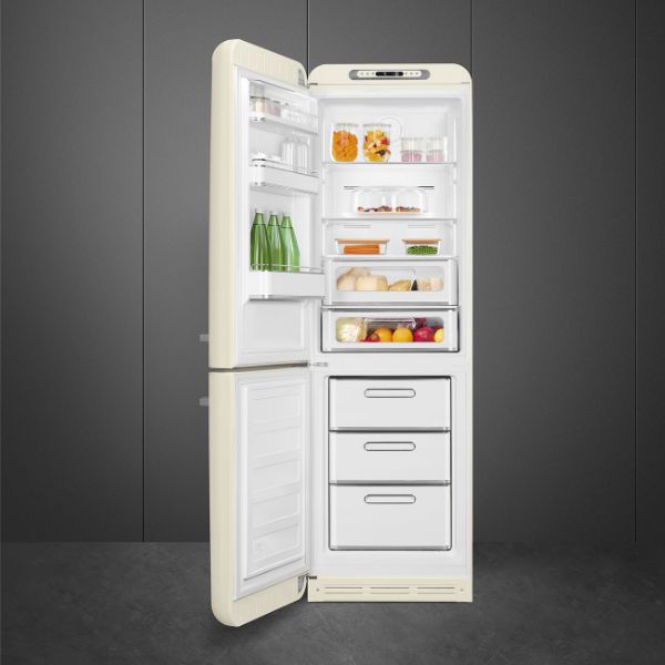 Smeg FAB32LCR6UK 60cm 50’s Style Fridge Freezer Left Hand Hinged In Cream