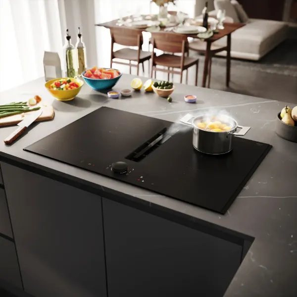Neff V68YYX4B0 Flex Design 80cm Induction hob with Integrated Ventilation System in Matt Black