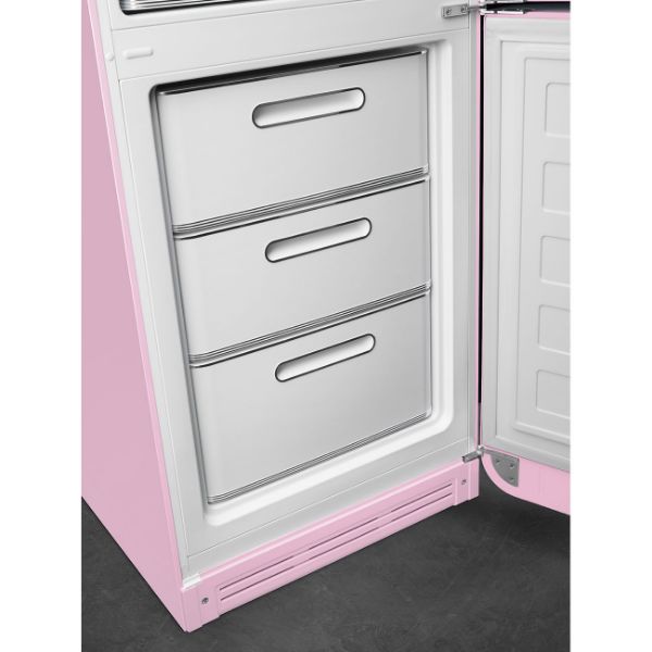 Smeg FAB32RPK6UK 60cm 50s Style Fridge Freezer Right Hand Hinge In Pink
