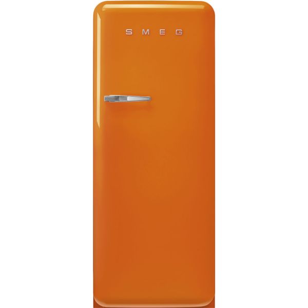 Smeg FAB28LOR6 60cm 50s Style Fridge with Icebox Left Hand Hinge In Orange