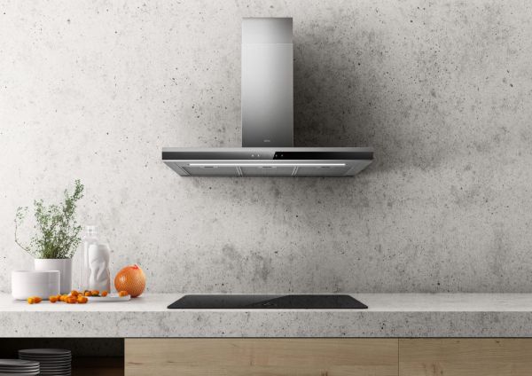 Elica ADELE-AT-BSS-60 60cm Wide Wall Mounted Cooker Hood in Black Glass/Stainless Steel