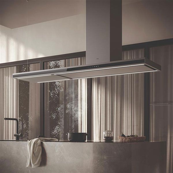 Elica ELEM-IS-BLSS180 Element Island 180cm Island Cooker Hood in Black and Stainless Steel