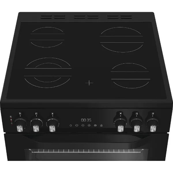 Hotpoint HDE6VDCASB1 60cm Electric Double Cooker with Air Fry in Black