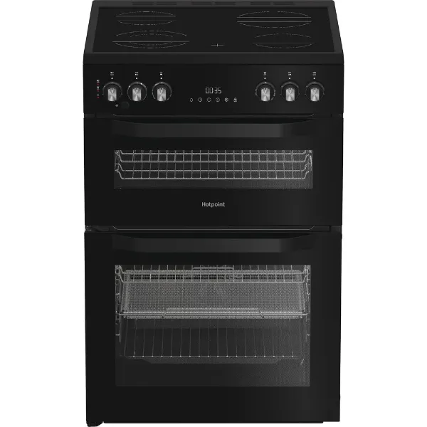 Hotpoint HDE6VDCASB1 60cm Electric Double Cooker with Air Fry in Black