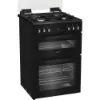 Hotpoint HDD6GDC2B1 60cm Dual Fuel Double Cooker with Glass Lid in Black