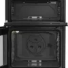 Hotpoint HTG6GDCB1 60cm Gas Twin Cooker with Glass Lid in Black