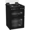 Hotpoint HTG6GDCB1 60cm Gas Twin Cooker with Glass Lid in Black