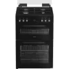 Hotpoint HTG6GDCB1 60cm Gas Twin Cooker with Glass Lid in Black