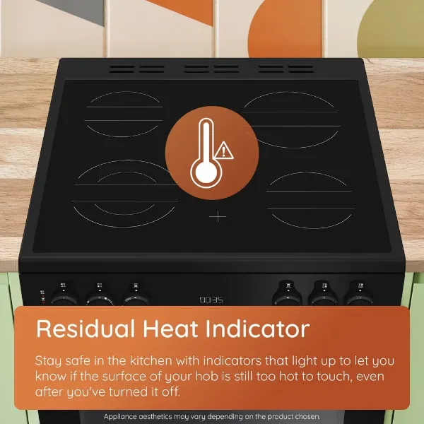 Hotpoint HTE6VDCB1 60cm Electric Twin Cooker with Multiflow in Black