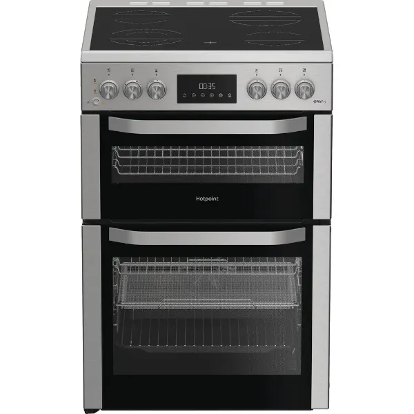 Hotpoint HDE6VDCASX 60cm Electric Double Cooker with Air Fry in Stainless Steel