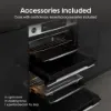 Hisense BUD714221CX 594cm Built Under Electric Double Oven - Black & Stainless Steel