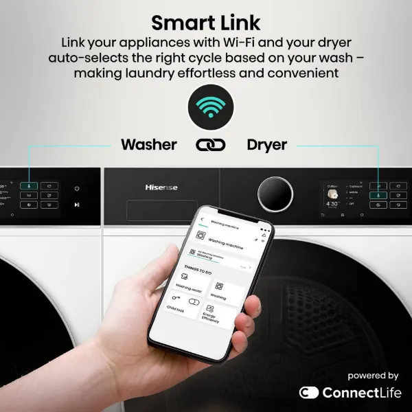 Hisense WF5I9043BWFS 9kg 1400 Spin  Washing Machine - White