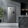 Fridgemaster MS91558DES 91.1cm 60/40 Total No Frost American Fridge Freezer - Silver