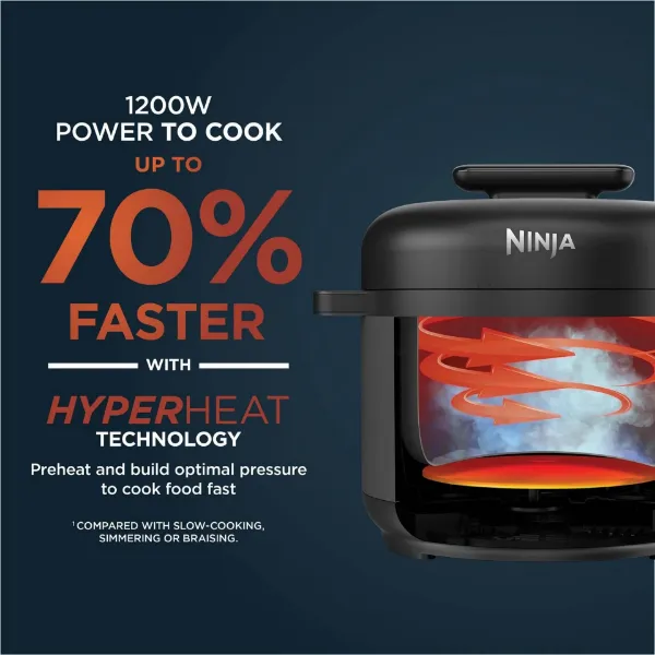 Ninja PC201UK HyperHeat 9-in-1 Pressure & Rice Cooker - Grey/Black