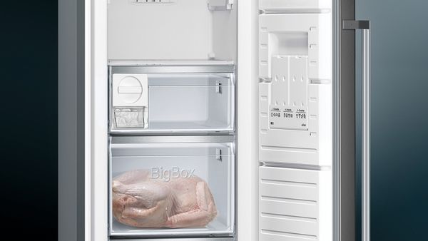 Siemens GS36NAXEP Freestanding Freezer in Brushed Black Steel Anti-fingerprint