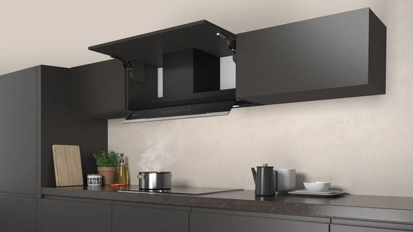 Neff D95XAM2S0B 90cm Integrated Design Cooker Hood in Clear Glass and Black
