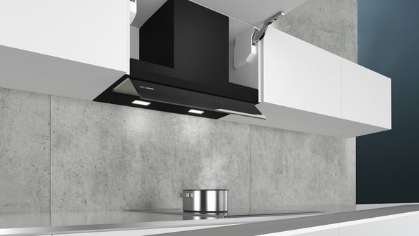 Siemens LJ67BAM60B 60cm iQ500 Integrated Design Hood in Clear Glass and Black