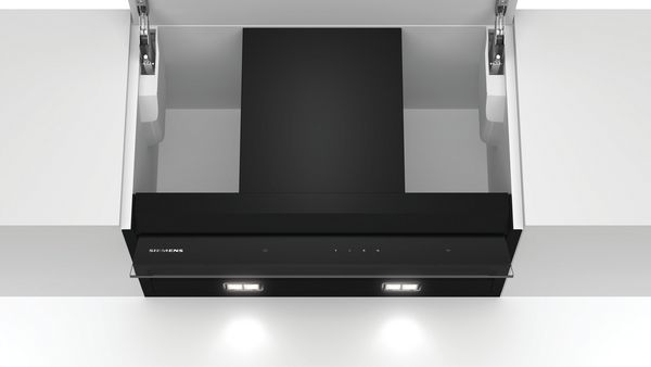 Siemens LJ67BAM60B 60cm iQ500 Integrated Design Hood in Clear Glass and Black