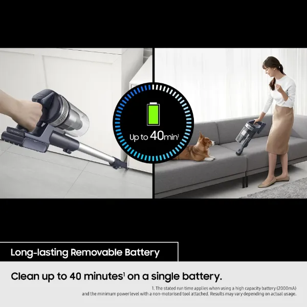 Samsung VS15A6031R4/EU  JetTM 60 Turbo Cordless Stick Vacuum Cleaner - 40 Minutes Run Time - Teal Violet