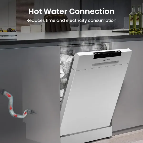 Hisense HS523E15WUK Slimline Dishwasher - White - 10 Place Settings
