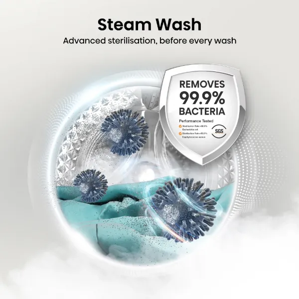 Hisense WF3S1243BW3 12kg 1400 Spin, Steam Washing Machine - White