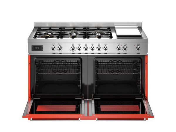 Bertazzoni PRO126G2EART2 Professional 120cm Dual Fuel Range Cooker in Orange