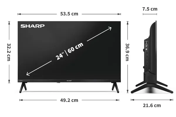 Sharp 1T-C24HE2245KB HDR TV - Black_dimensions