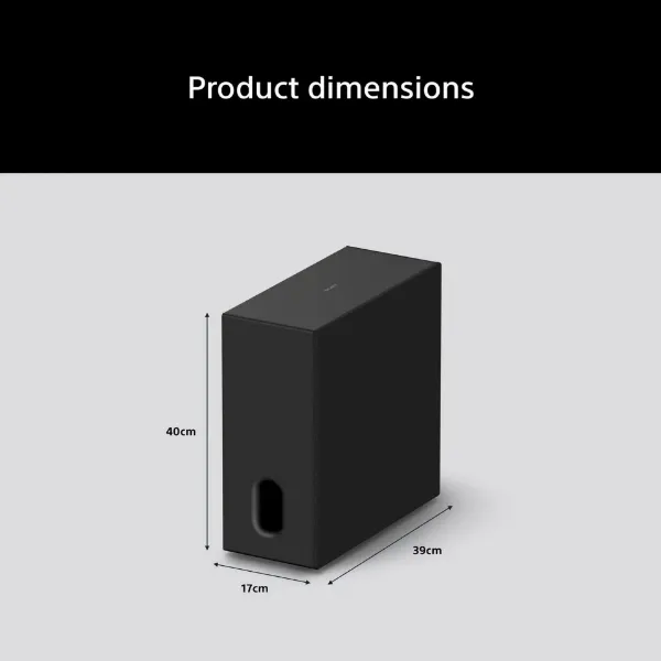 Sony SASW8.CEJ BRAVIA Theatre Sub 8 Wireless 300W Subwoofer - Black_dimensions