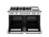 Bertazzoni HER126G2EXT2 Heritage 120cm Double Dual Fuel Burner and Griddle Range Cooker in Stainless Steel