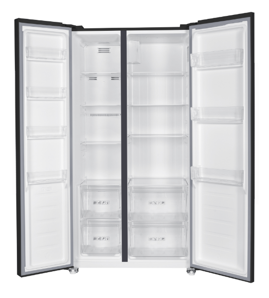 IKSBS442BK Side-by-Side Fridge Freezer – Black_open