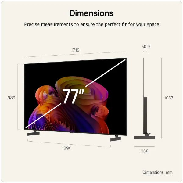 LG OLED77B6ELC.AEK 77" 4K OLED 4K Smart TV_dimensions
