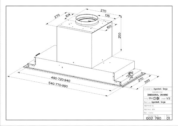 Faber Victory 2.0 99cm Integrated Cooker Hood_dimensions