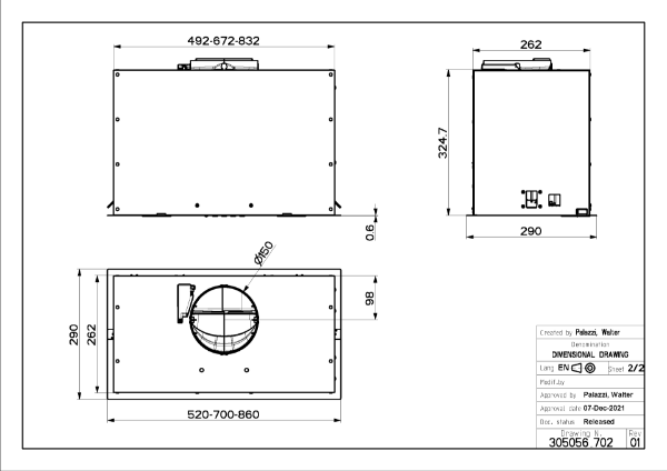 Faber Inca Lux 3.0 EVO X 70cm Black Integrated Canopy Cooker Hood_diagram