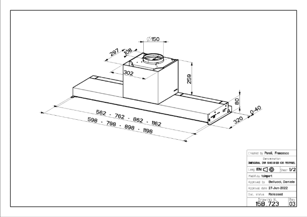 Faber In-Nova Premium EV8+ X 60cm Integrated Cooker Hood_dimensions