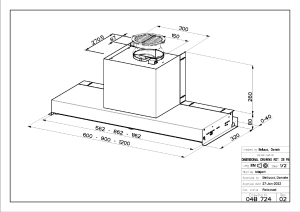 Faber In-Nova Smart Plus A60 60cm Integrated Cooker Hood_dimensions