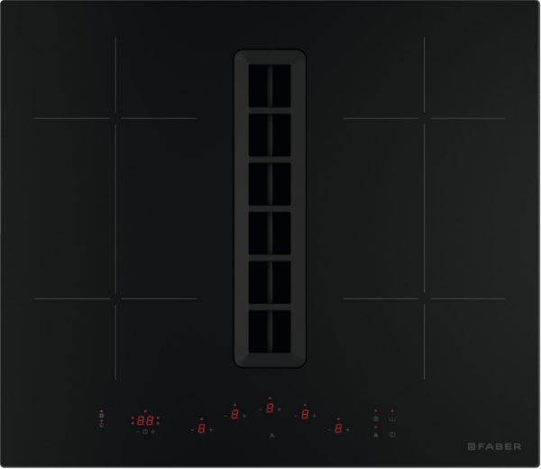 Faber Galileo Flow 60 F600 Recirculating Only Black Glass Venting Induction Hob_zones