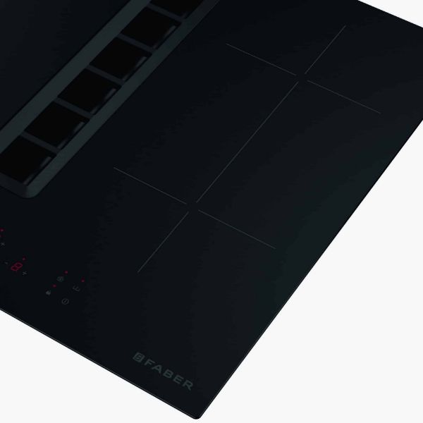 Faber Galileo Flow 60 F600 Recirculating Only Black Glass Venting Induction Hob_corner