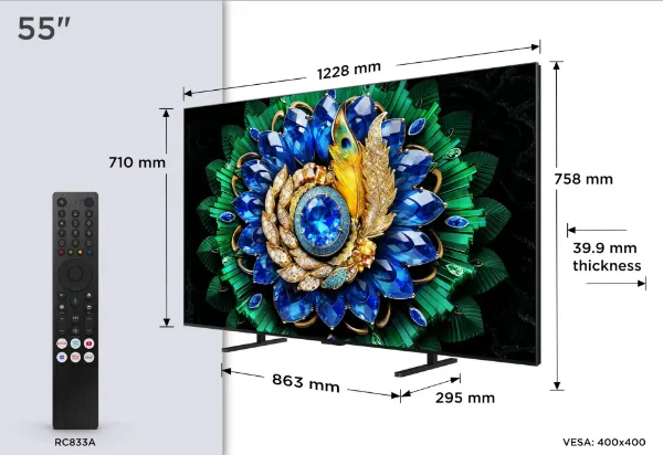 TCL 55A400M-UK 55" QD-MINI LED TV_dimensions