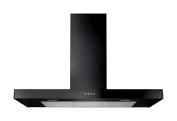 Rangemaster 134710 110cm Flat Cooker Hood in Black and Chrome - UHDF110BL/_main