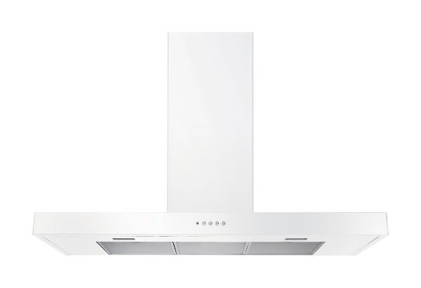 Rangemaster 134790 90cm Flat Cooker Hood in White and Chrome - UHDF90WH/_main