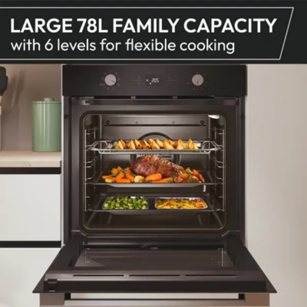 Hoover HO6 H3T1CTX Collection 3 Electric Oven + Back cata panel Clean - Stainless Steel_levels