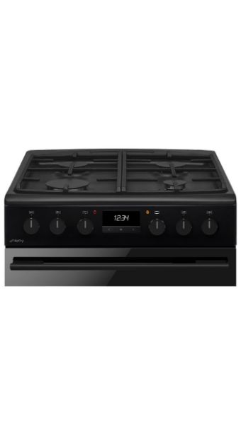 CDA CFD600MB 60cm Dual Fuel Double Oven Cooker in Matte Black_Control Panel Detail